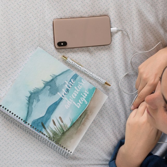 Caderno Espiral Flamingo Watercolor, Vamos Rosa Exótico Moderno (Criador carregado)