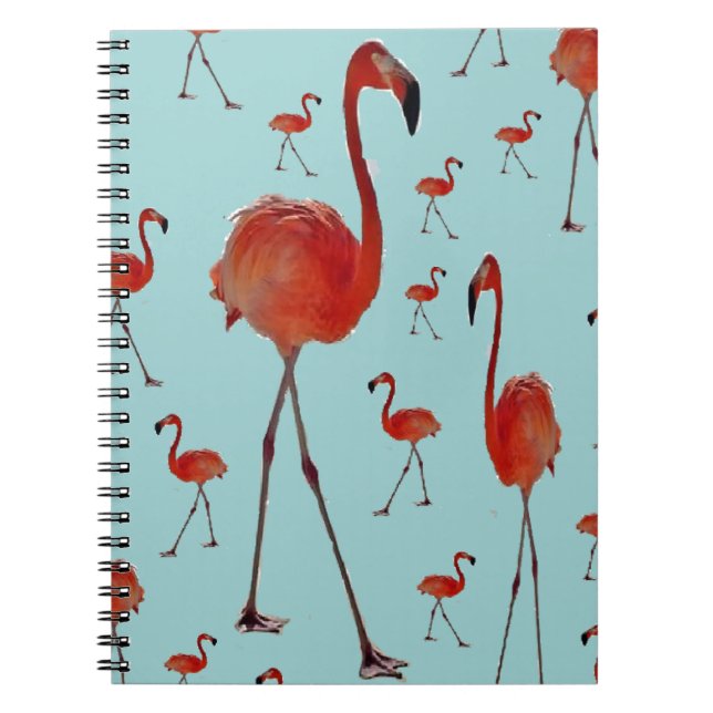 Caderno Espiral Flamingoes Andando (Frente)
