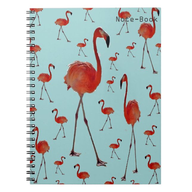 Caderno Espiral Flamingoes Andando (Frente)