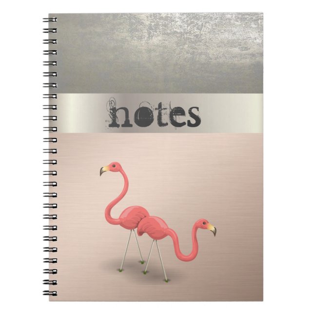 Caderno Espiral Flamingos Bonitos Adoráveis No Amor - Personalizad (Frente)