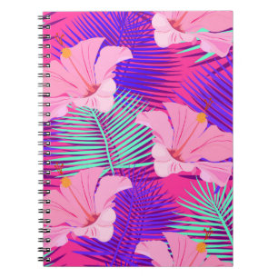 Caderno Espiral Flamingos Exóticos: Vintage Rosa Tropical.