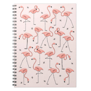 Caderno Espiral Flamingos Pink