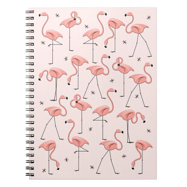 Caderno Espiral Flamingos Pink (Frente)