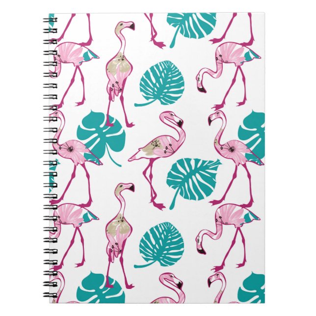 Caderno Espiral Flamingos Rosa (Frente)