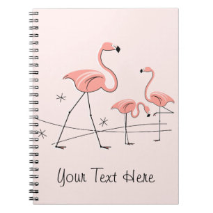Caderno Espiral Flamingos Rosa Trio 2 Texto notebook