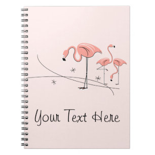 Caderno Espiral Flamingos Rosa Trio 3 Texto notebook