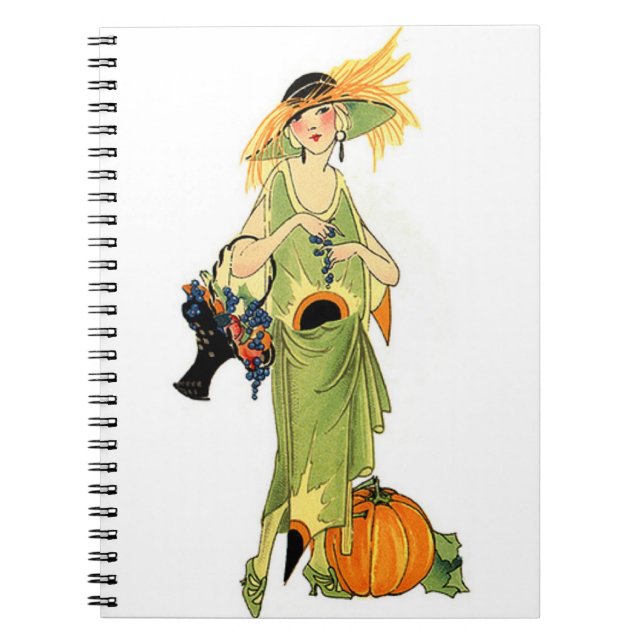 Caderno Espiral Flapper com abóbora (Frente)