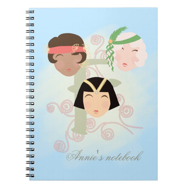 Caderno Espiral Flapper girls roaring twenties (Frente)