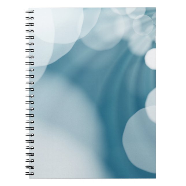 Caderno Espiral Flare azul de fundo da lente (Frente)
