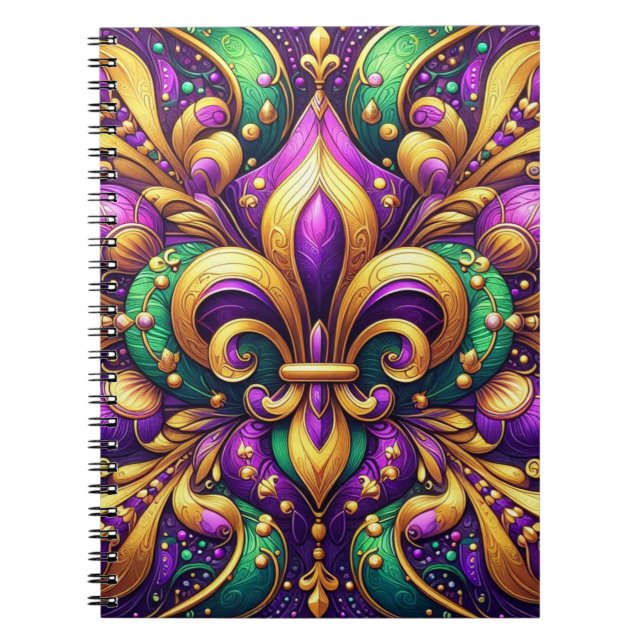 Caderno Espiral fleur de lis mardi gras (Frente)