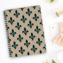 Fleur de Lis Pattern, Real Verde Francês em Creme