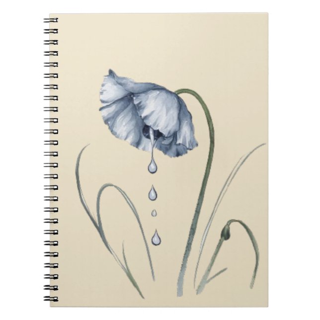 Caderno Espiral fleur solitaire qui pleure (Frente)
