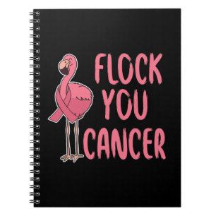 Caderno Espiral Flock You Câncer Flamingo Conscientização do Cânce