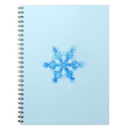 Caderno Espiral Floco de neve azul-inverno