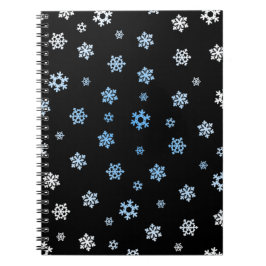 Caderno Espiral Flocos de neve (Azul e Branco)