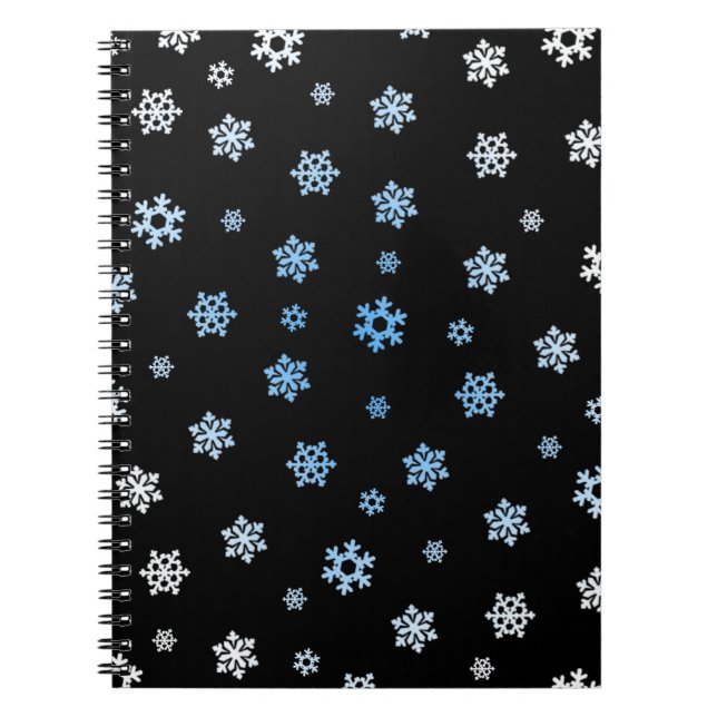 Caderno Espiral Flocos de neve (Azul e Branco) (Frente)