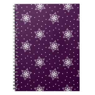 Caderno Espiral Flocos de neve brancos com as bolinhas modeladas