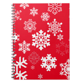 Caderno Espiral Flocos de neve brancos - Cor de fundo personalizáv