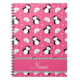 Caderno Espiral Flocos de neve cor-de-rosa conhecidos