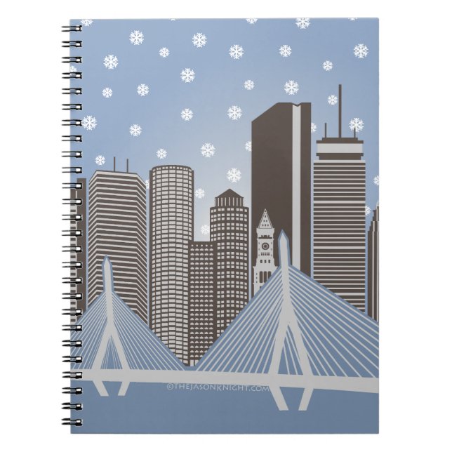 Caderno Espiral Flocos de neve de Boston (Frente)