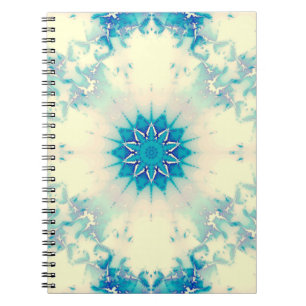 Caderno Espiral Flocos de neve de inverno, azuis e congelados, de