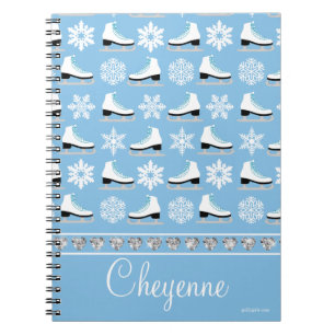 Caderno Espiral Flocos de neve e figura personalizados teste