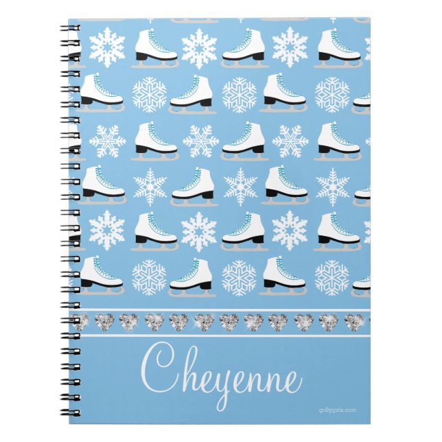 Caderno Espiral Flocos de neve e figura personalizados teste (Frente)