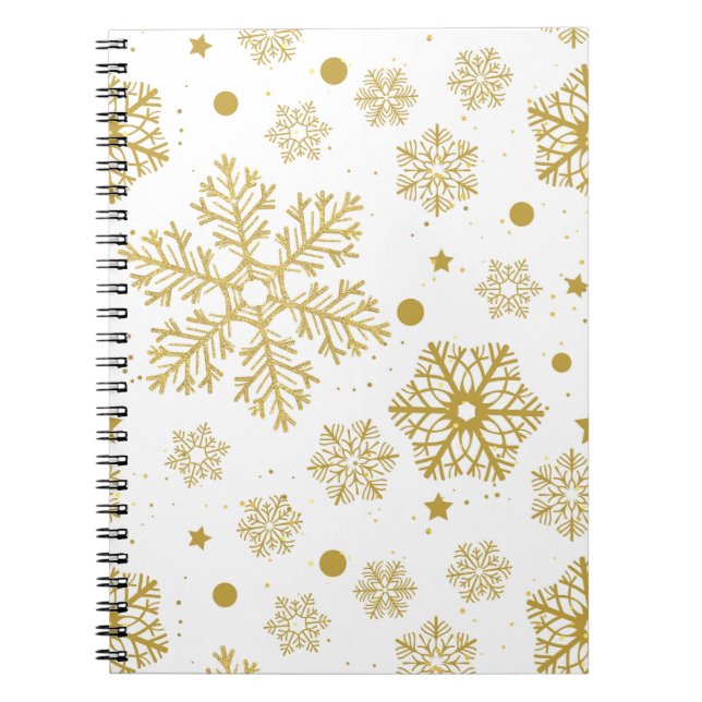 Caderno Espiral Flocos de neve ouro (Frente)