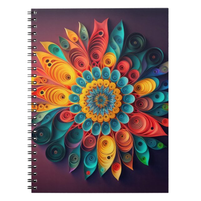 Caderno Espiral Flor 3D Whimsic (Frente)