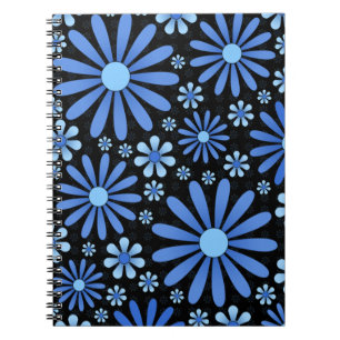 Caderno Espiral Flor Aesthetic Azul Meia-Noite Bloom Mal-humorada