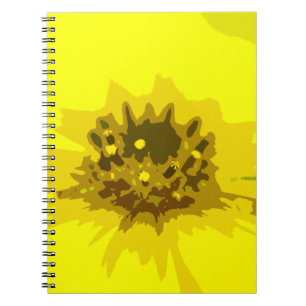 Caderno Espiral Flor Amarelo-Amarelo vívido por Abstrato bonito
