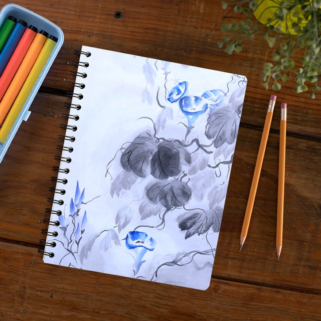 Caderno Espiral Flor Azul (Criador carregado)