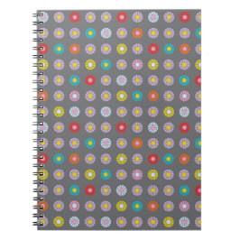Caderno Espiral Flor Colorida Retroativa