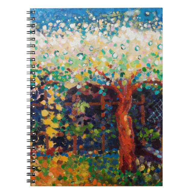 Caderno Espiral Flor da árvore de Apple (Frente)