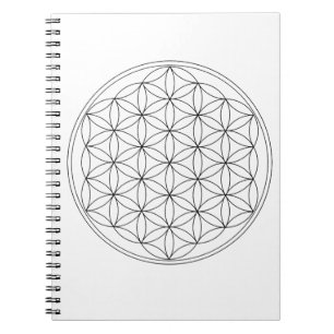 Caderno Espiral Flor da linha do preto da vida