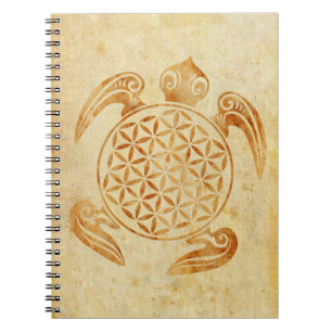 Caderno Espiral Flor da Vida / Blume des Lebens - pedra-tartaruga