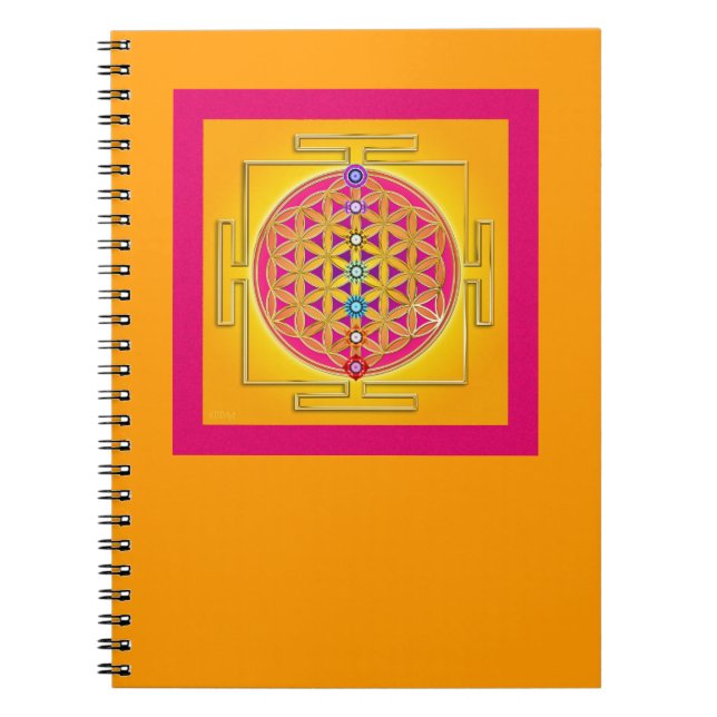 Caderno Espiral FLOR DA VIDA - Chakras Yantra (Frente)