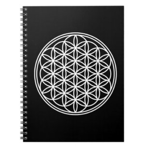 Caderno Espiral FLOR DA VIDA - Contorno do símbolo da Geometria Sa