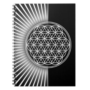 Caderno Espiral Flor da Vida / Flor de la Vida - branco plano