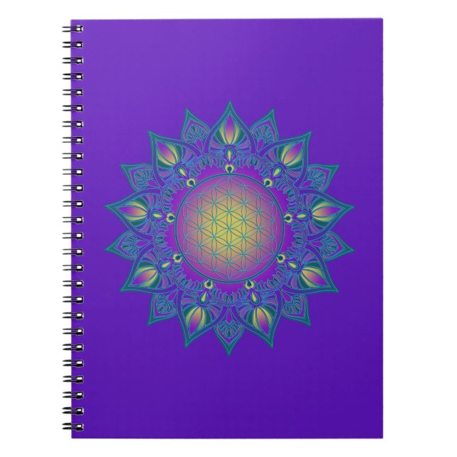Caderno Espiral Flor Da Vida - Índia Mandala 3 (Frente)
