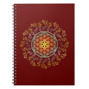 Caderno Espiral Flor Da Vida - Mandala de Ornamentos Vintage 1