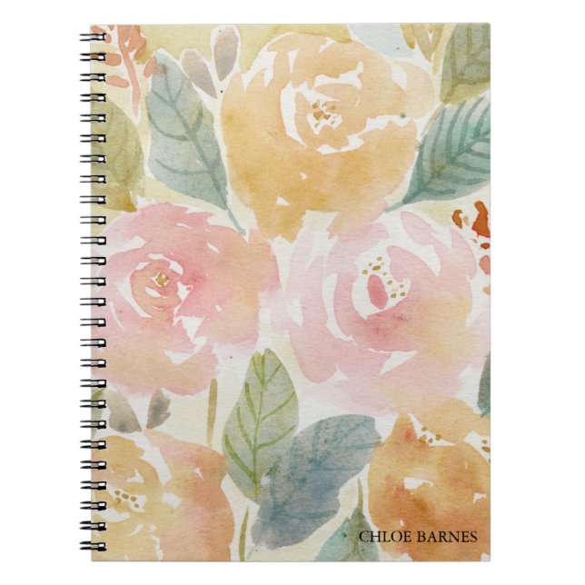 Caderno Espiral Flor de Aquarela (Frente)