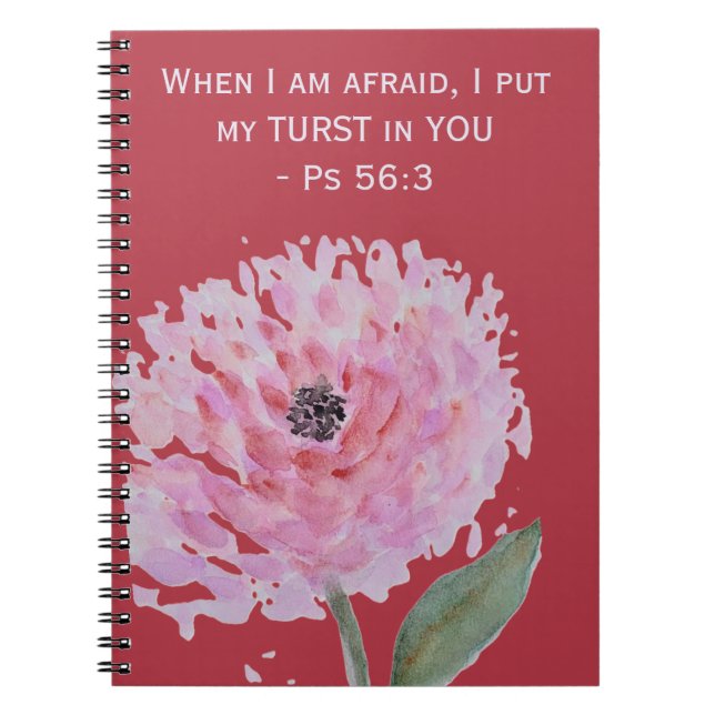 Caderno Espiral Flor de aquarela personalizada - texto de 2024 ano (Frente)