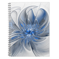 Flor de Arte Fracionada com Cinza Azul abstrato