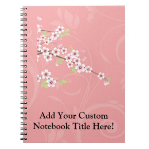 Caderno Espiral Flor de cerejeira cor-de-rosa macia