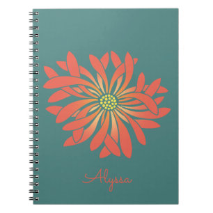 Caderno Espiral Flor de Coral Personalizado Não-Comprimido