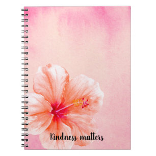 Caderno Espiral Flor de Hibiscus Rosa Tropical