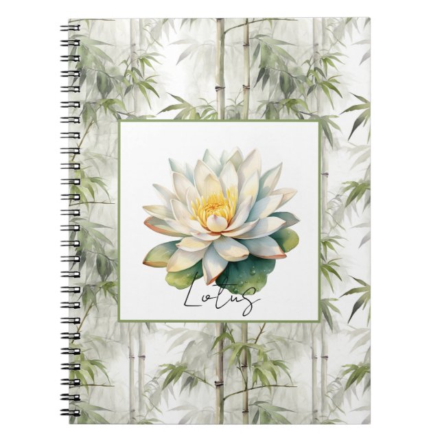 Caderno Espiral Flor de Lótus Bambu   (Frente)