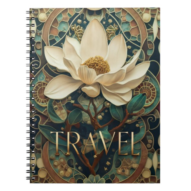Caderno Espiral Flor de Lótus Elegante  (Frente)