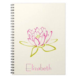 Caderno Espiral Flor de Lotus Personalizado/Lily de Água